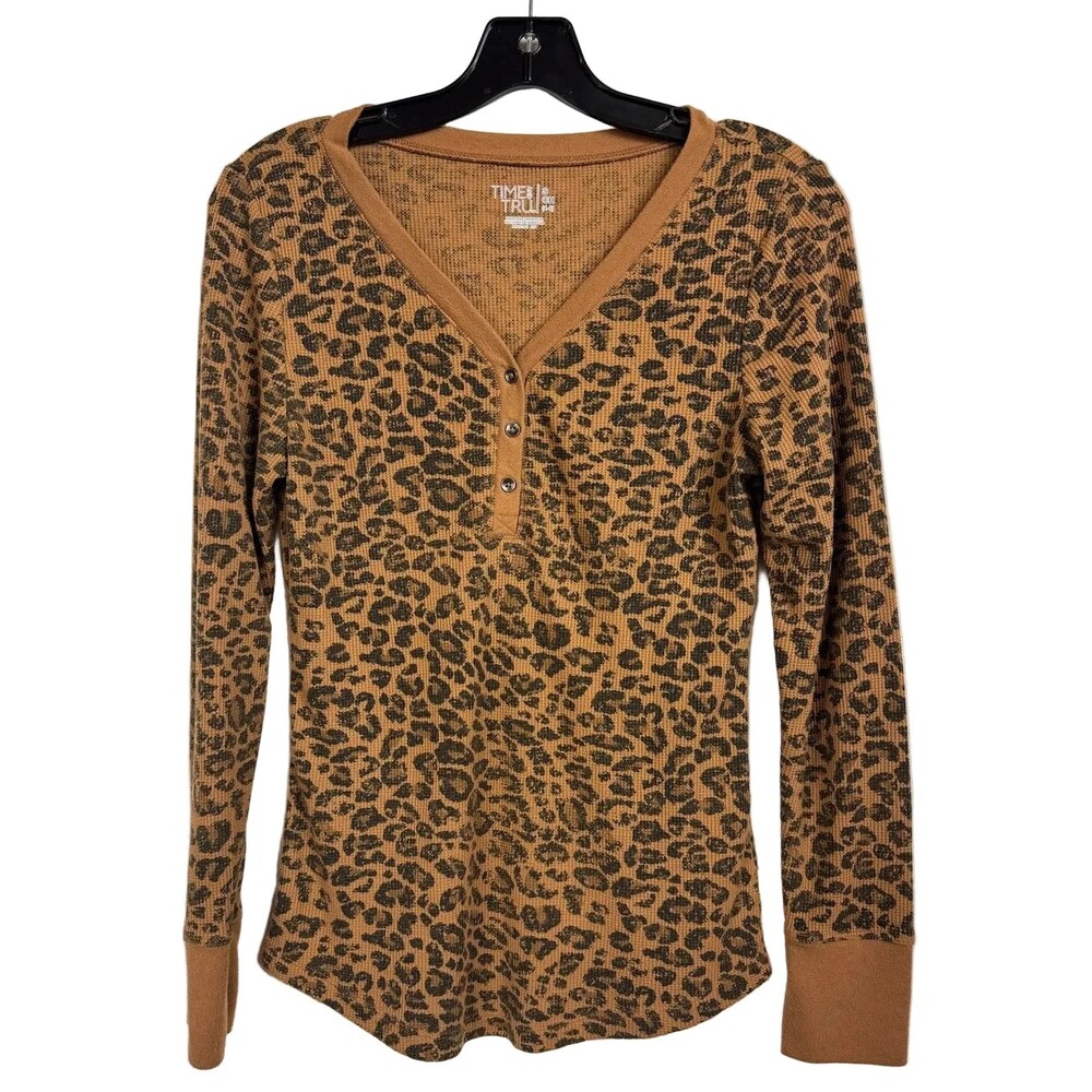Time And Tru Brown Long Sleeve Shirt Women's Small